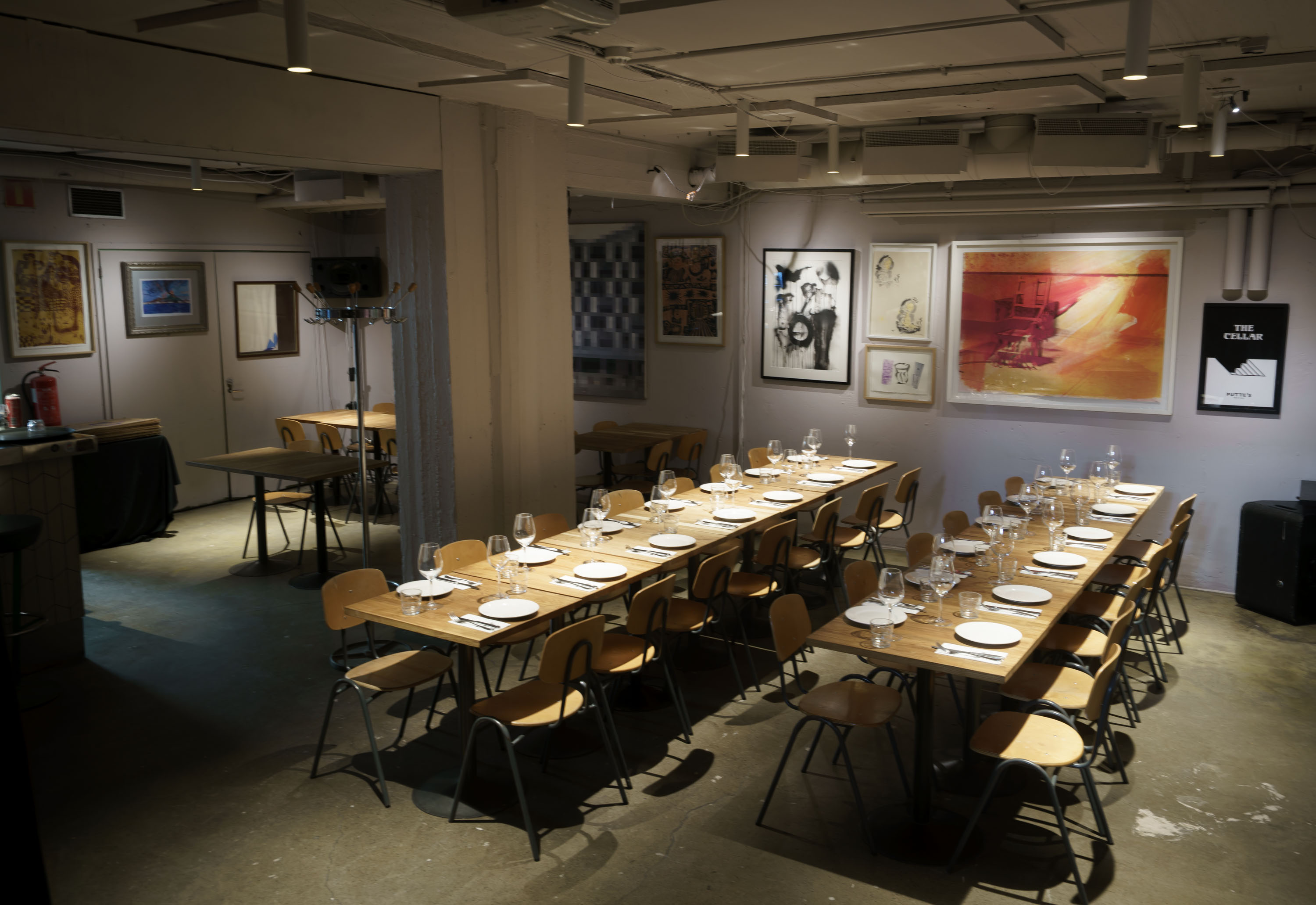 Long tables in the Cellar set for a group