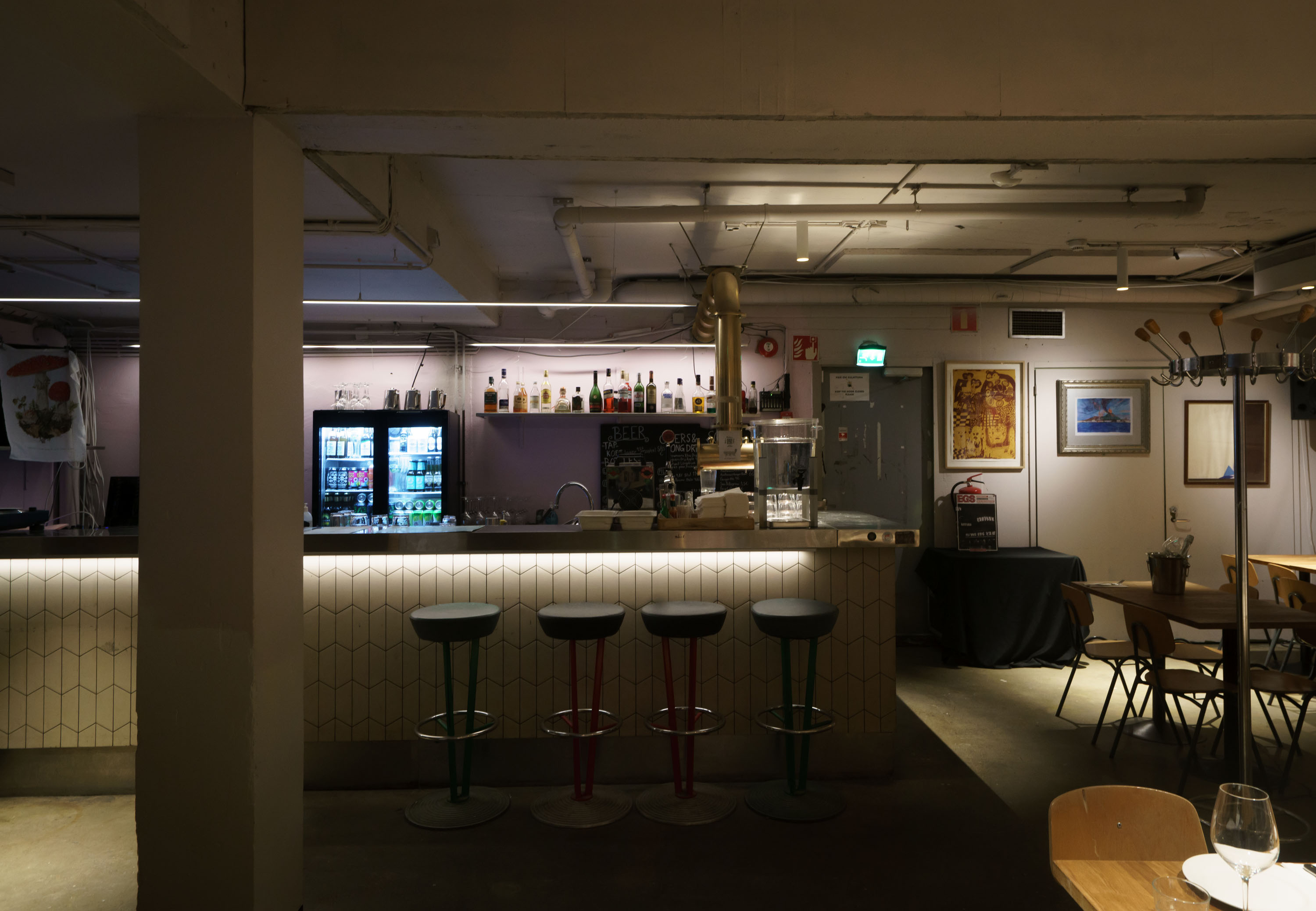 The Cellar’s own bar and bar stools